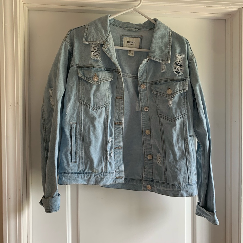 forever 21 distressed jean jacket